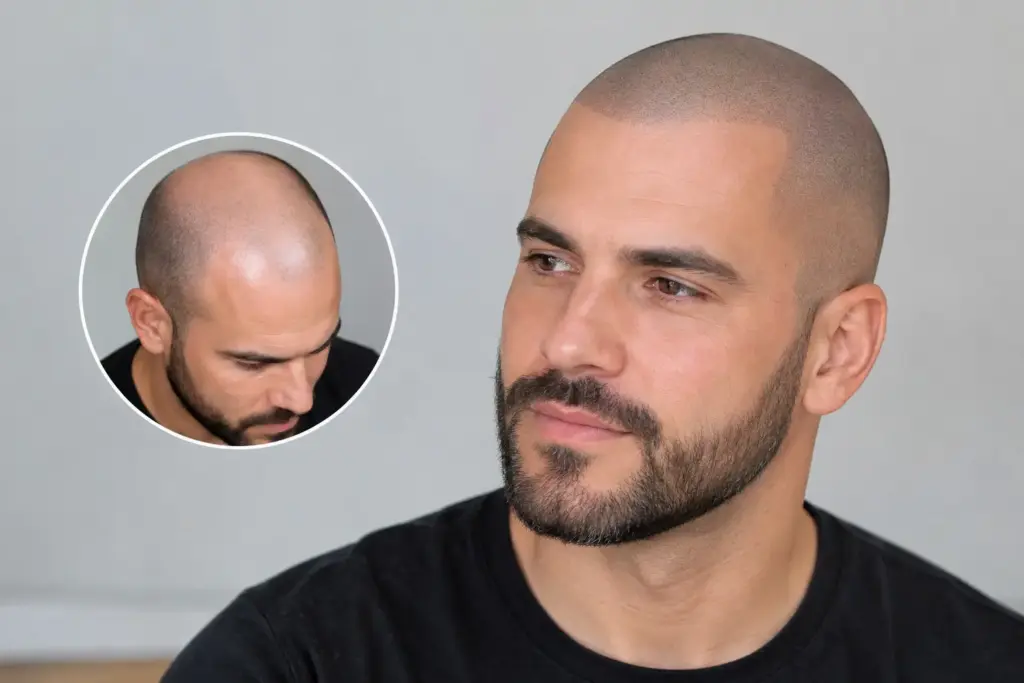 Efeito de cabelo rapado com micropigmentação